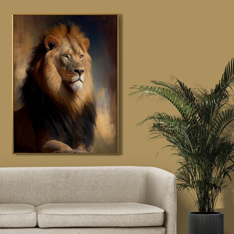 Printable Wall Art, King of the Jungle, Jungle Art Print, Wall Art Lion ...