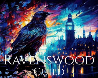 Afdrukbare kunst, Whimsigoth, waakzame Raven, Dark Academia Print, Black Raven Art, Raven Decor, Raven Wall Art, Edgar Allen Poe Style Print