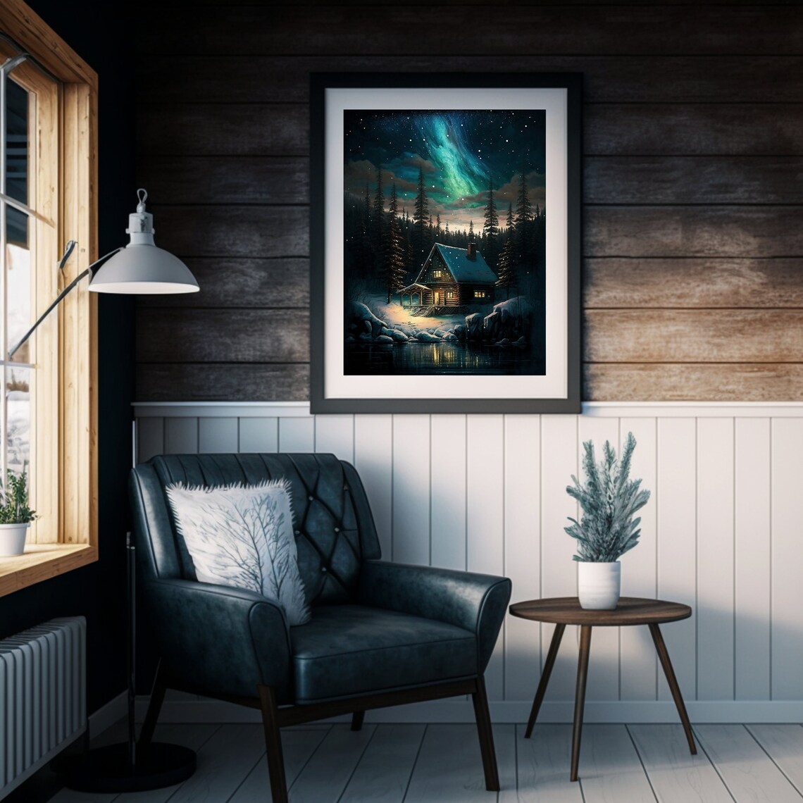 Printable Wall Art Northern Lights Art Winter Scene - Etsy