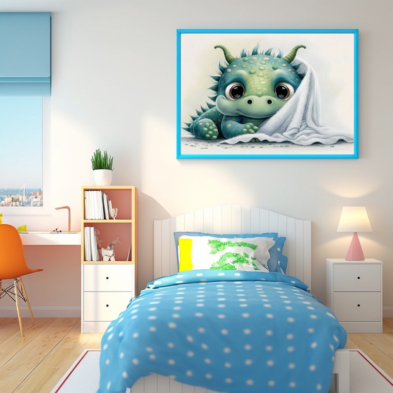 Printable Art, Baby Dragon Nursery Wall Art, Cute Dragon Wall Art, Baby ...