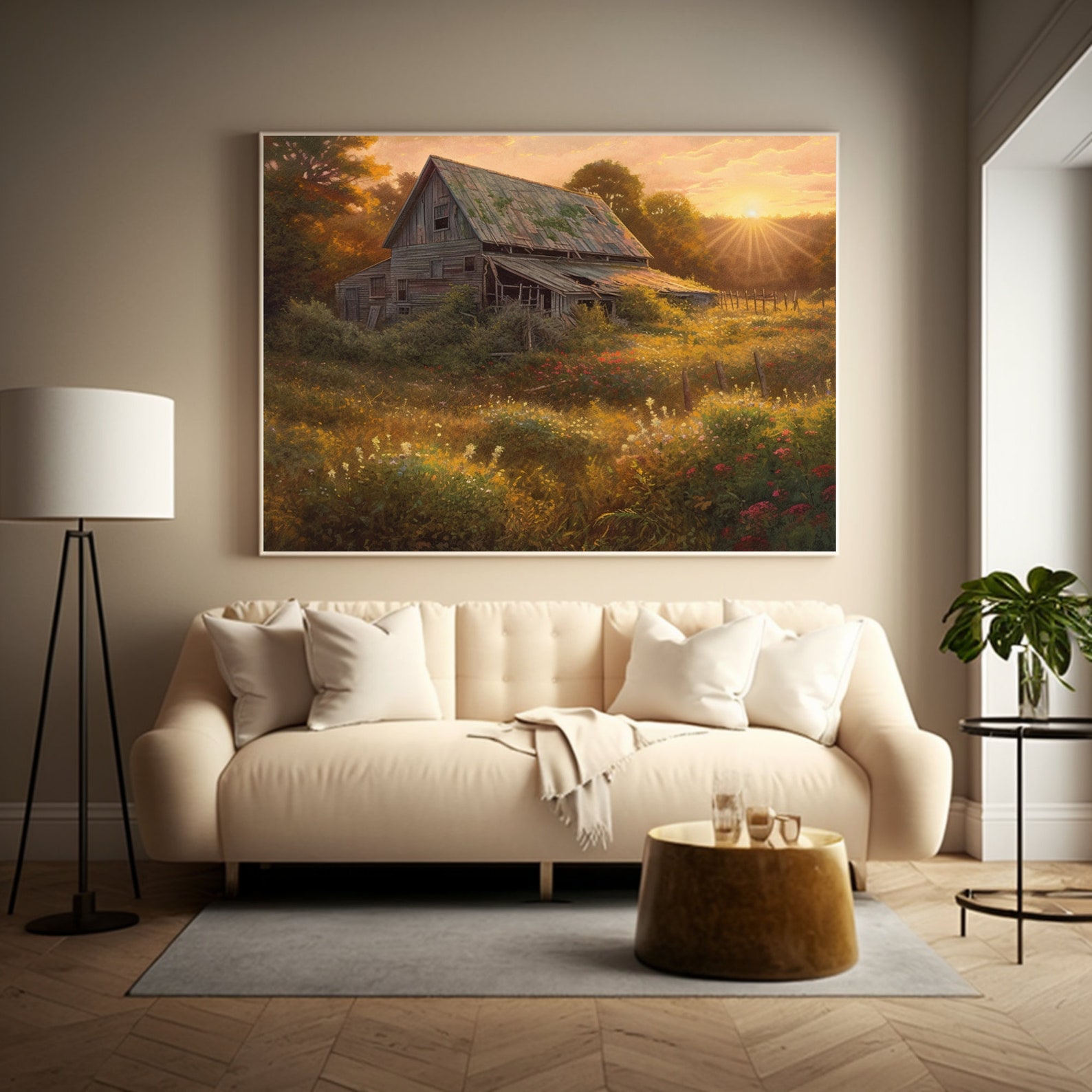 Printable Wall Art, Nature Inspired Decor, Relaxing Wall Art, Old Barn