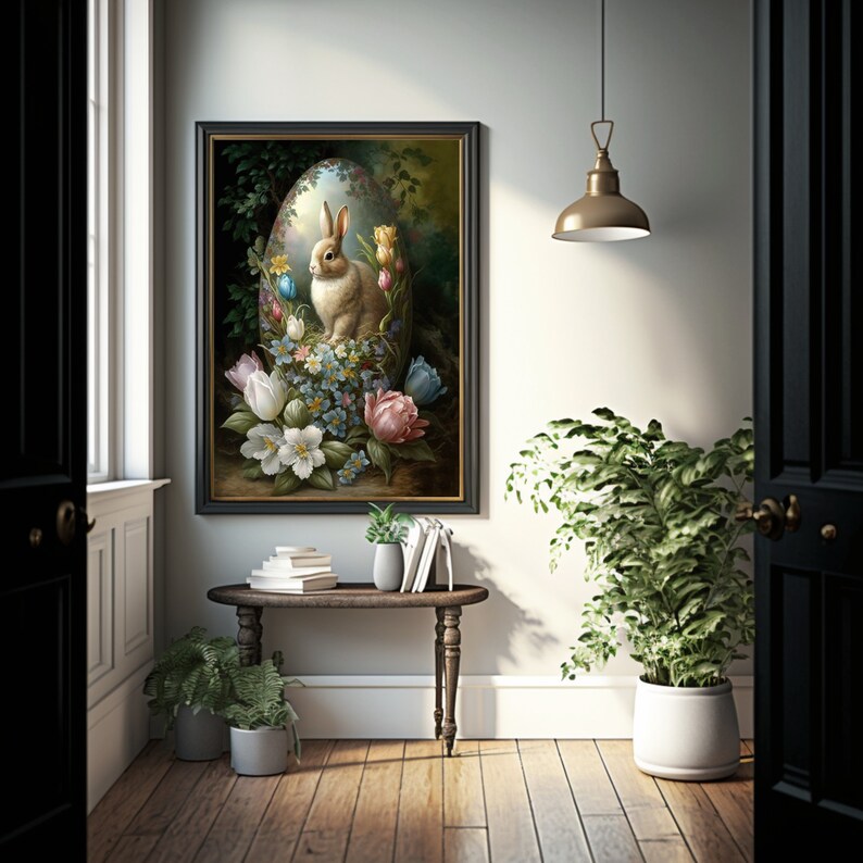 Sophisticated Easter Wall Art, Easter Printable Art, Easter Floral Art