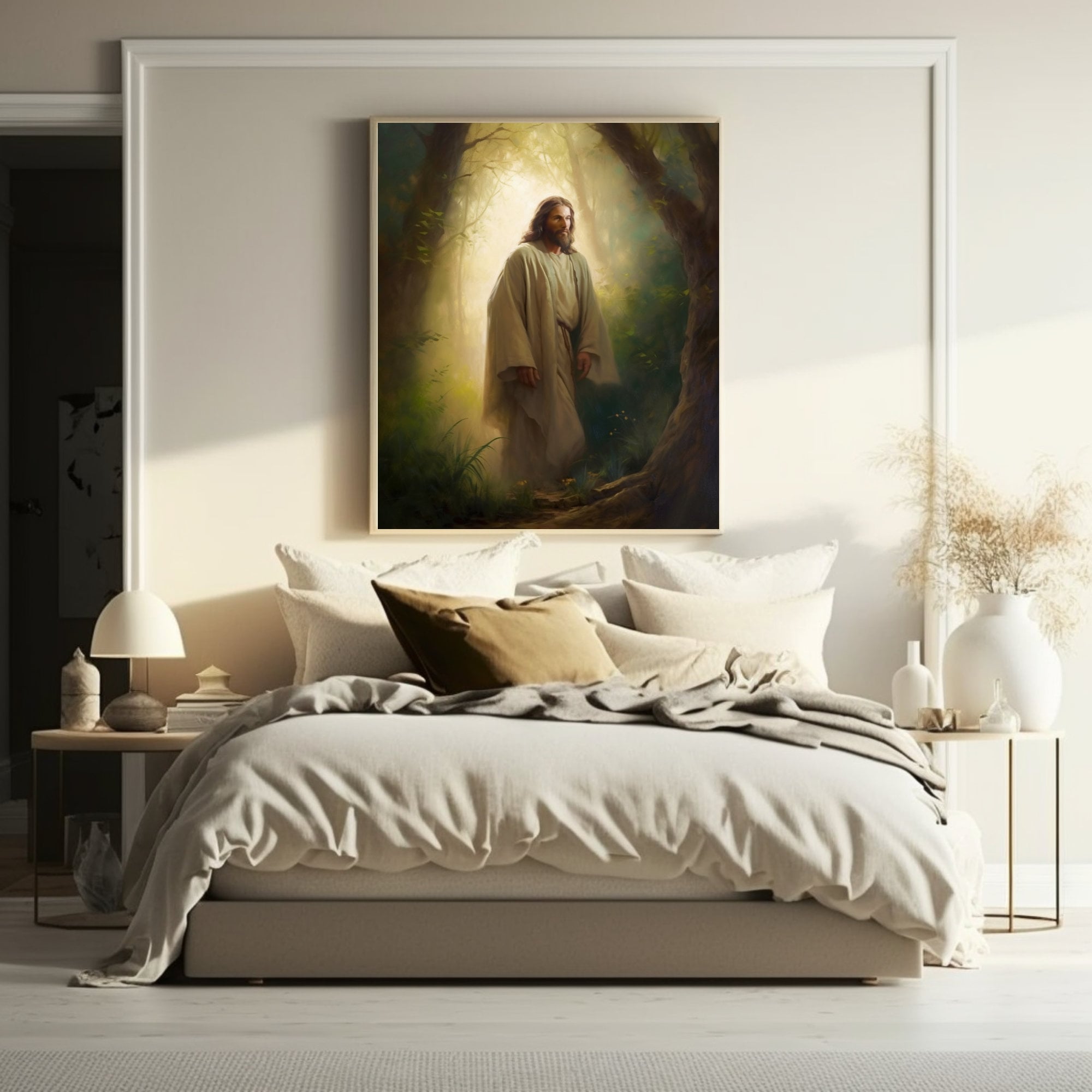Printable Art, Biblical Wall Art, Jesus Painting, Picture of Jesus