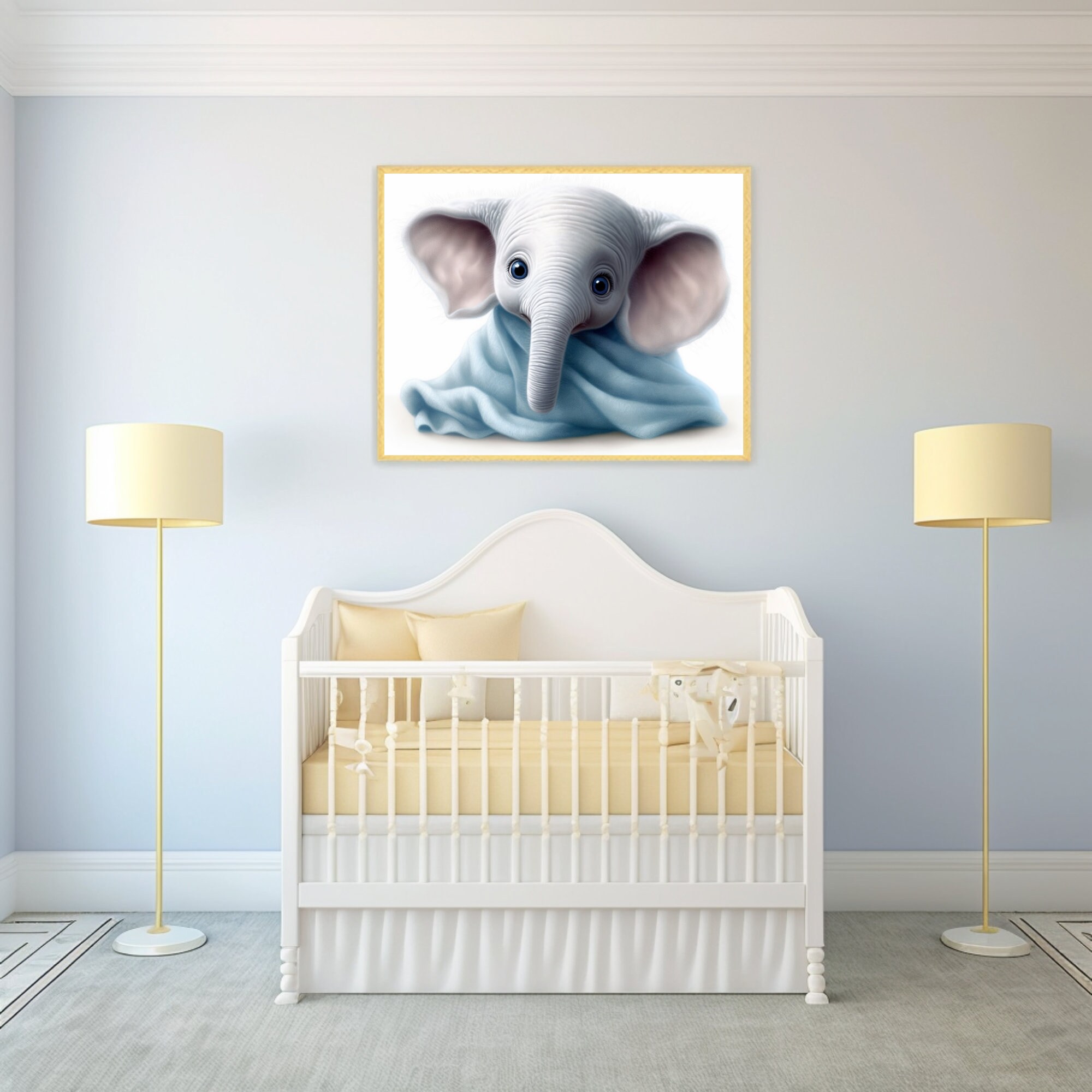 Printable Wall Art, Elephant Nursery Decor, Jungle Nursery Theme ...
