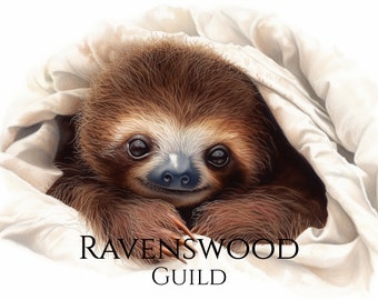 Printable Art, Sloth Nursery, Rainforest Animal Art, Baby Sloth Nursery Printable, Animal Nursery Decor, Sloth Decorations, Commercial Use