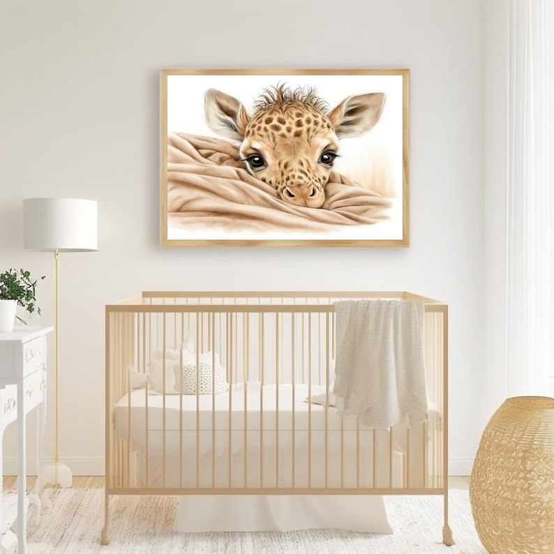 Printable Art Cute Baby Giraffe Safari Nursery Decor Boy - Etsy