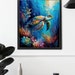 Printable Wall Art, Sea Turtle Art, Turtle Lover Gifts, Abstract Ocean ...