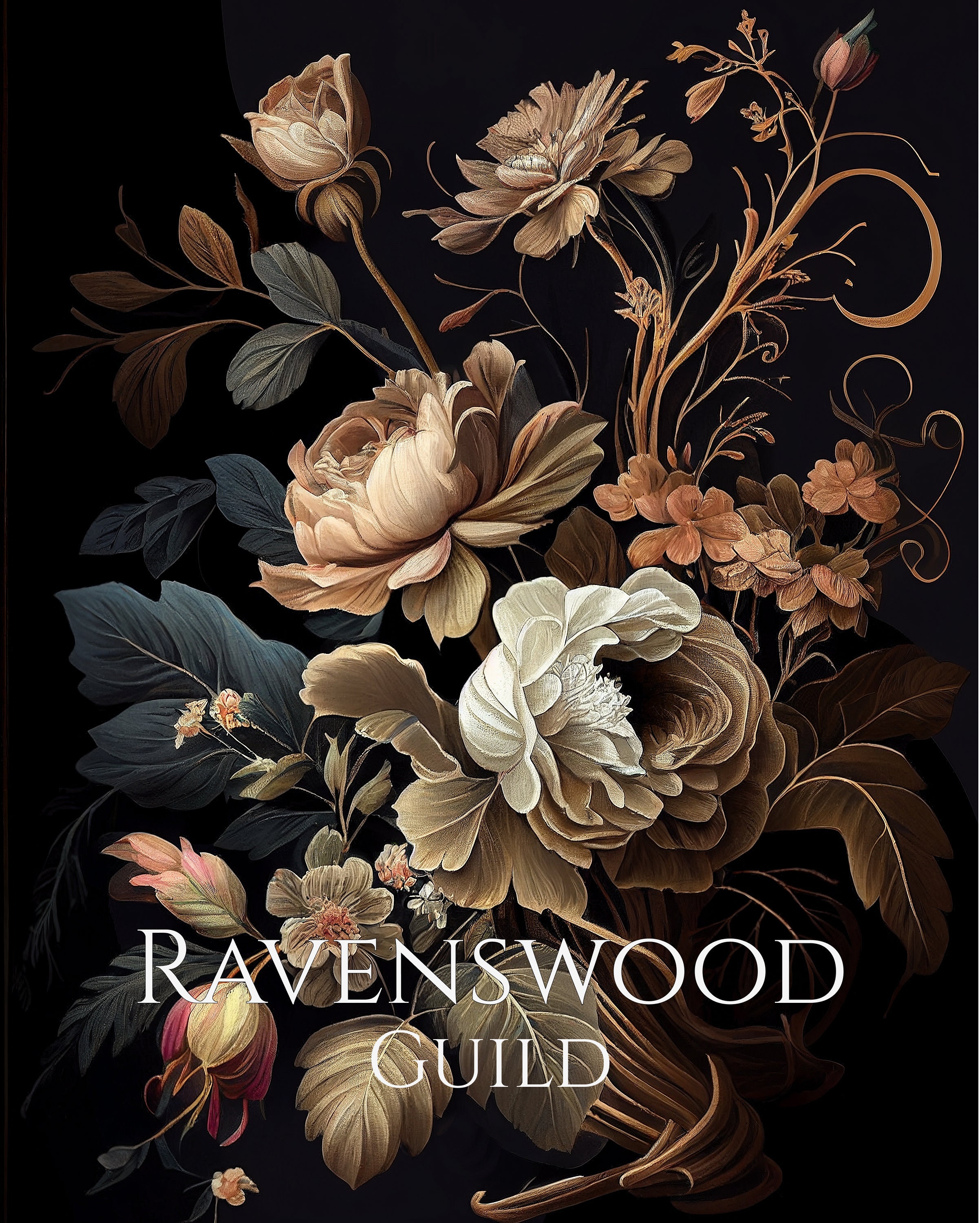 Printable Art Dark Floral Print Earth Tone Wall Art Dark Etsy