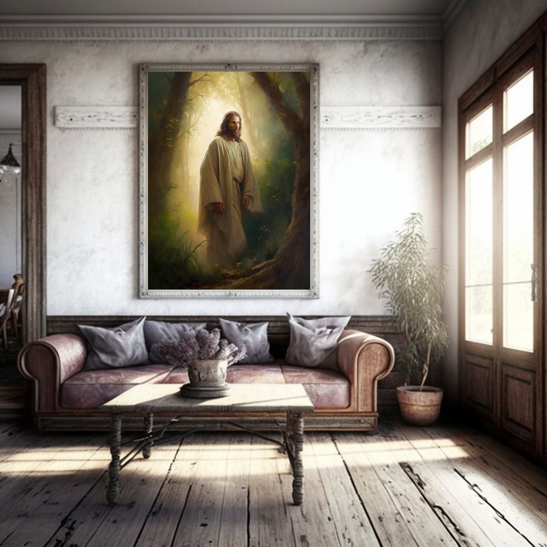 Printable Art, Biblical Wall Art, Jesus Painting, Picture of Jesus