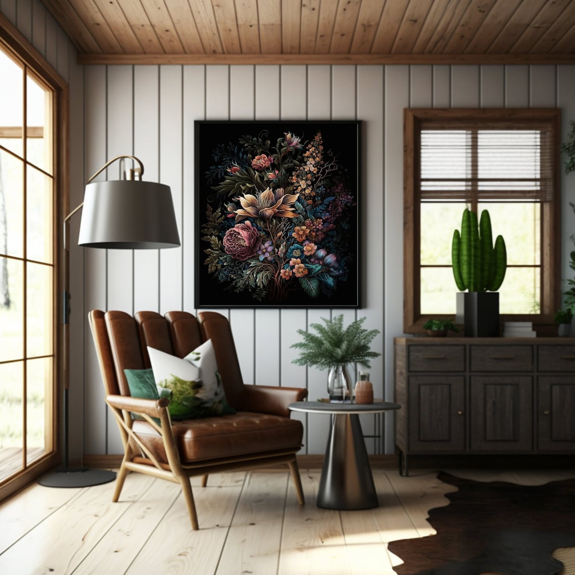 Printable Wall Art Moody Floral Art Dark Botanical Print - Etsy