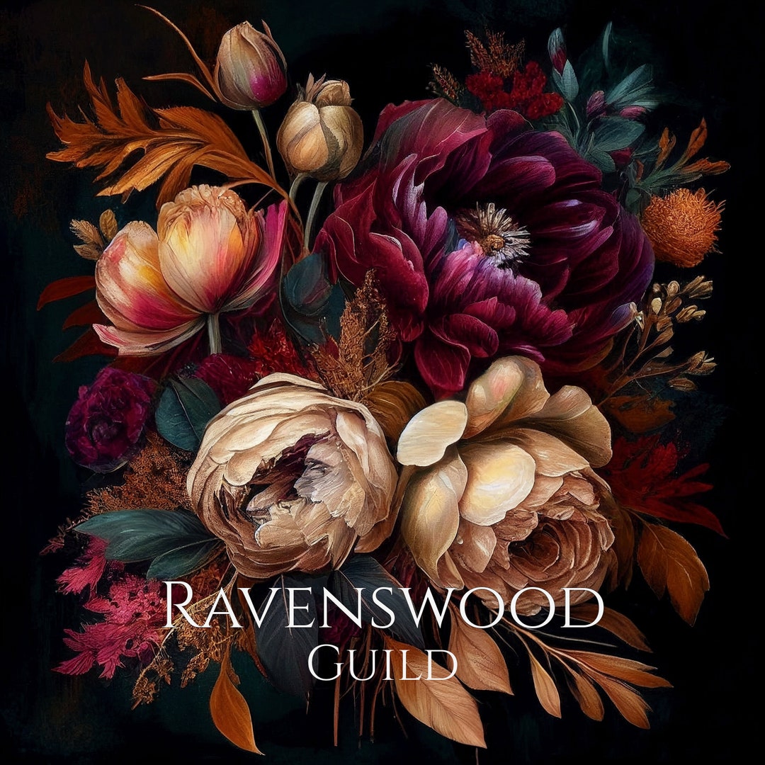 Printable Art, Dark Floral Print, Dark Academia Prints, Dark