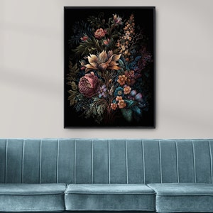 Printable Wall Art Moody Floral Art Dark Botanical Print - Etsy