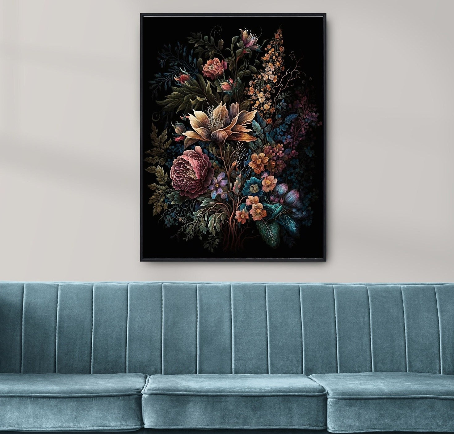 Printable Wall Art Moody Floral Art Dark Botanical Print - Etsy