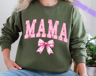 Mama Sweatshirt, Mama Valentine Shirt, Valentine Mom Shirt, Mama Heart Shirt, Mama Valentines Day Crewneck, First Time Mom Gift,New Mom Gift