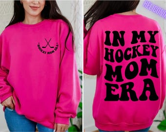 Hockey Mom Sweatshirt, In My Hockey Mom Era, Retro Hockey Season Shirt, High School Hockey, Sports Mom Shirt, Hockey Mom Gift
