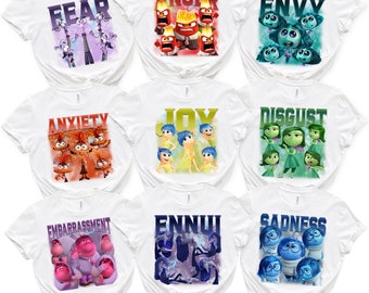 Inside Out 2 Shirt, Vintage Pixar Tee, Inside Out Characters,Joy Sadness Fear Anxiety,Group Matching, Disney Family Vacation