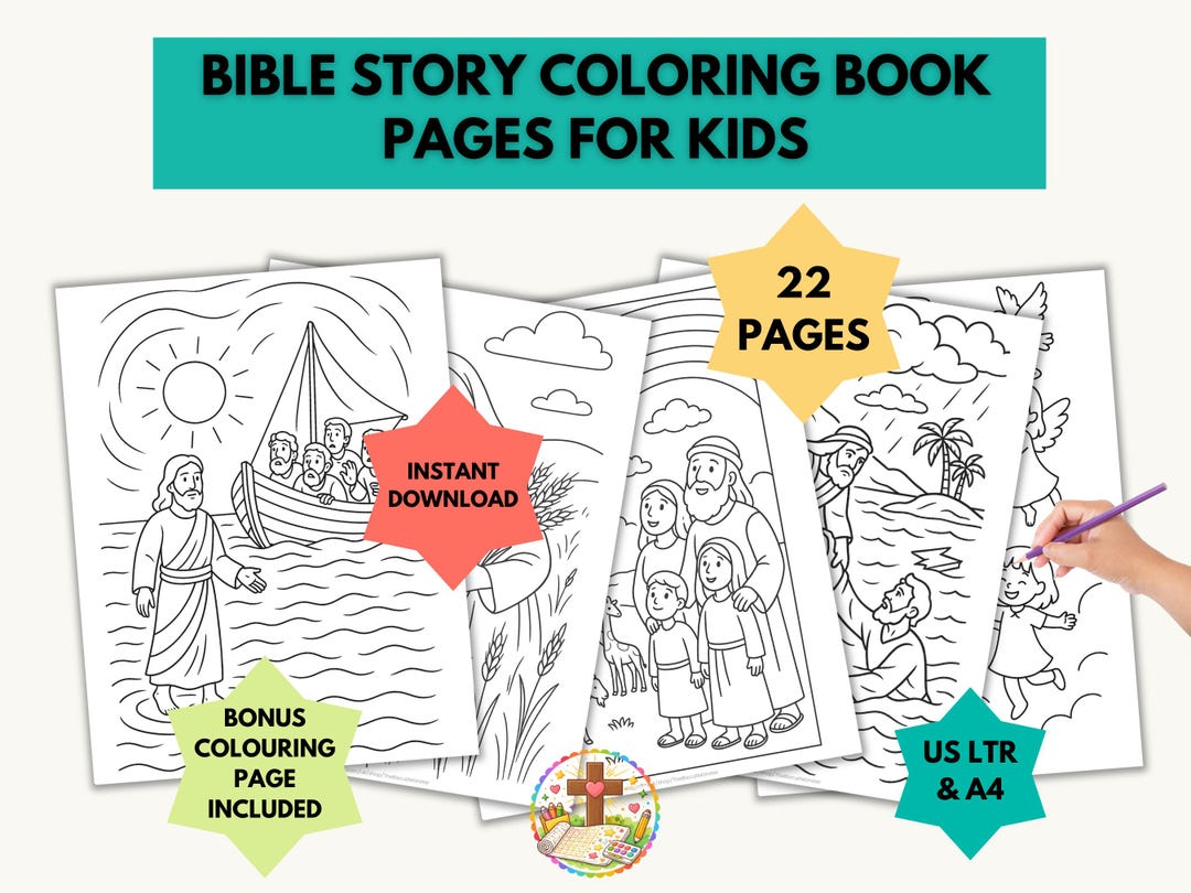 Bible Story Coloring Book Pages for Kids | Jesus Coloring | Kids Church ...
