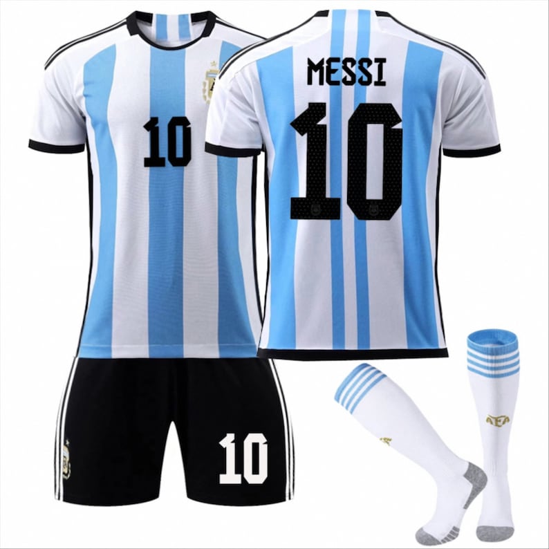 Argentina Messi Jersey Kids Set Messi Jersey Youth10 - Etsy New Zealand