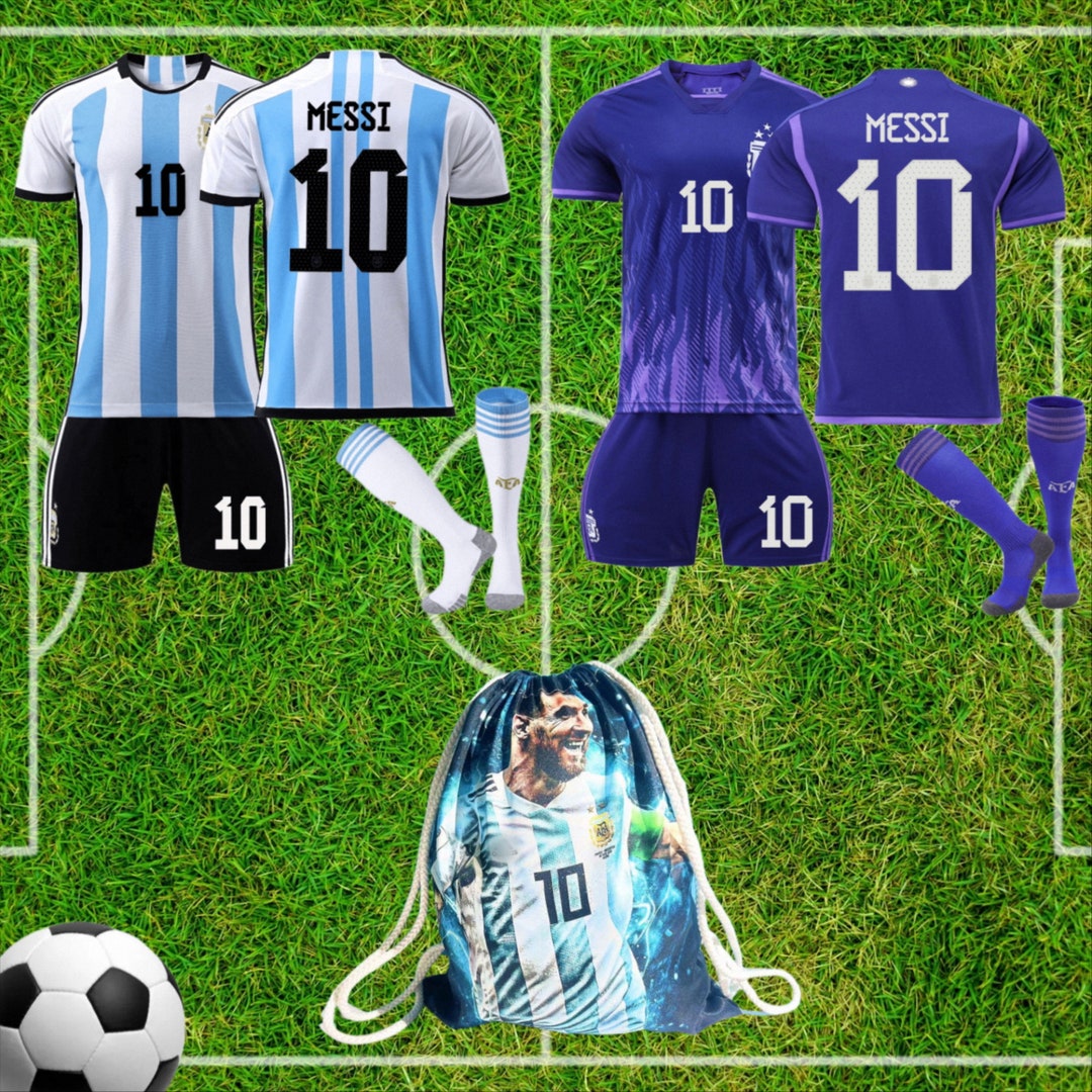 Argentina Messi Jersey Kids Messi Jersey Youth10 Home/away - Etsy