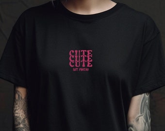 Soft Goth Embroidered Shirt Cute But Psycho, Black Pastel Goth T-Shirt, Alternative Gothic Clothing, Goth Aesthetic Clothing