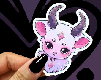 Baphomet Sticker | Pastel Goth Sticker, Vinyl Sticker, Gothic Stickers, Spooky Sticker, Planner Stickers, Witchy Decor, Aesthetic Stationery
