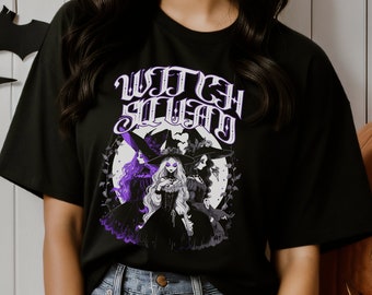 Soft Goth Halloween Shirt Witch Squad, Black Pastel Goth Witches T-Shirt, Goth Aesthetic Clothing, Alternative Witchy Shirts