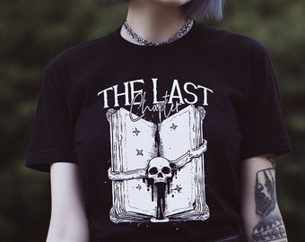 Soft Goth Shirt The Last Chapter, Black Pastel Goth Death Book T-Shirt, Goth Aesthetic Clothing, Alternative Witchy Shirts