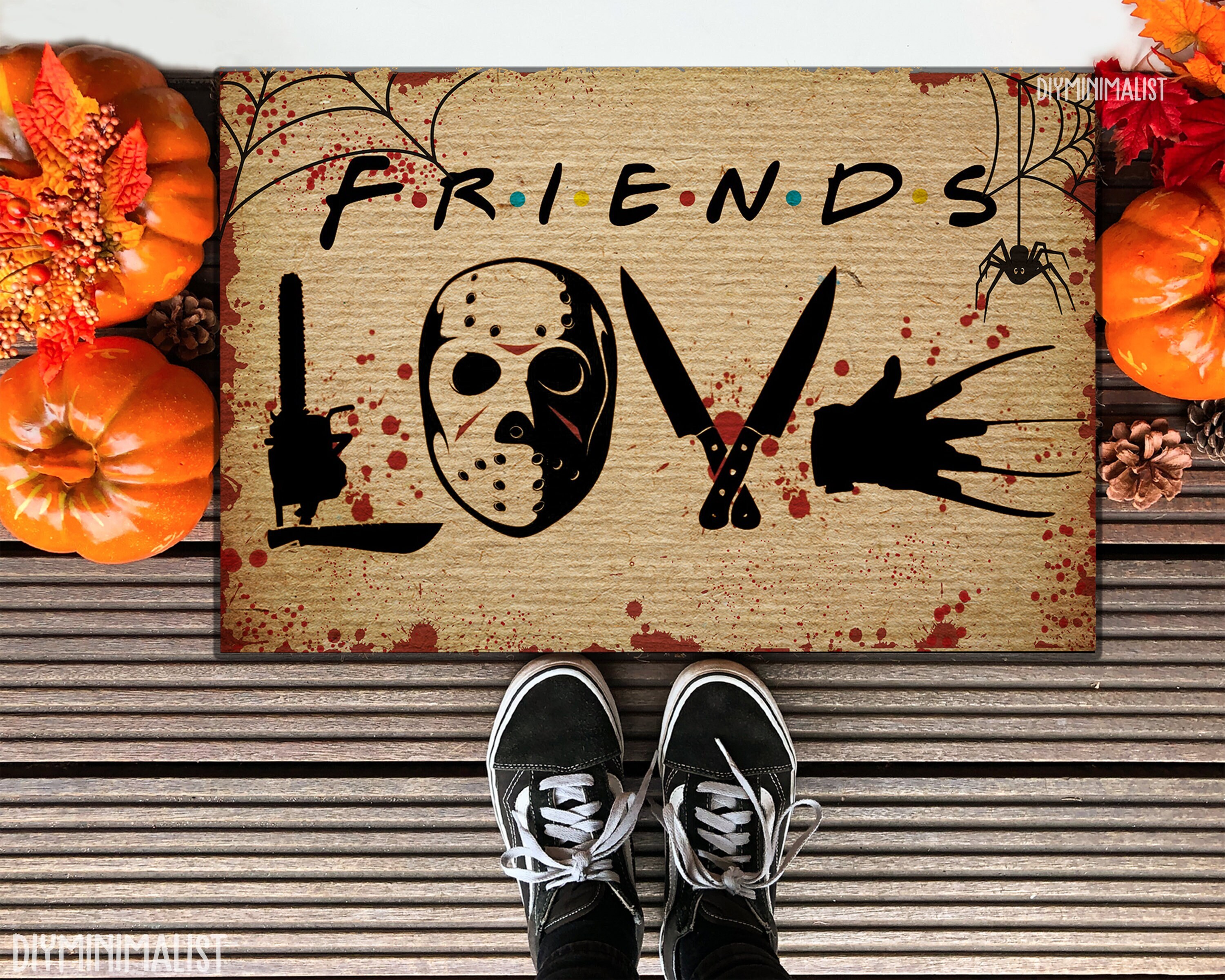 Love Friends Horror Halloween Movie Doormats Horror Movie Etsy