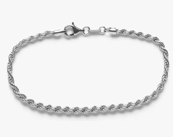 "Strandtouw" armband - 925 sterling zilver - Maritiem sieraad geïnspireerd op de zee