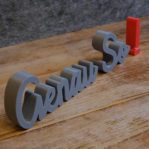 3D-letters van 60 mm hoog | Uw eigen tekst | Letterstandaard