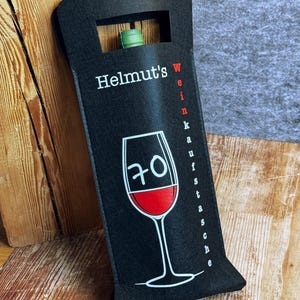 Wine shopping bag | Individual felt wine bag | Personalized