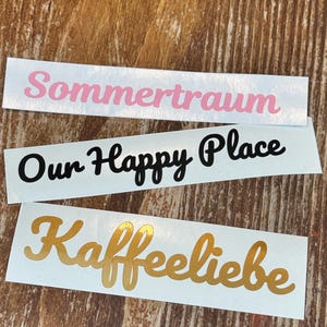 Personalisierter Schriftzug als Rub-On Sticker | Wunschtext als Sticker
