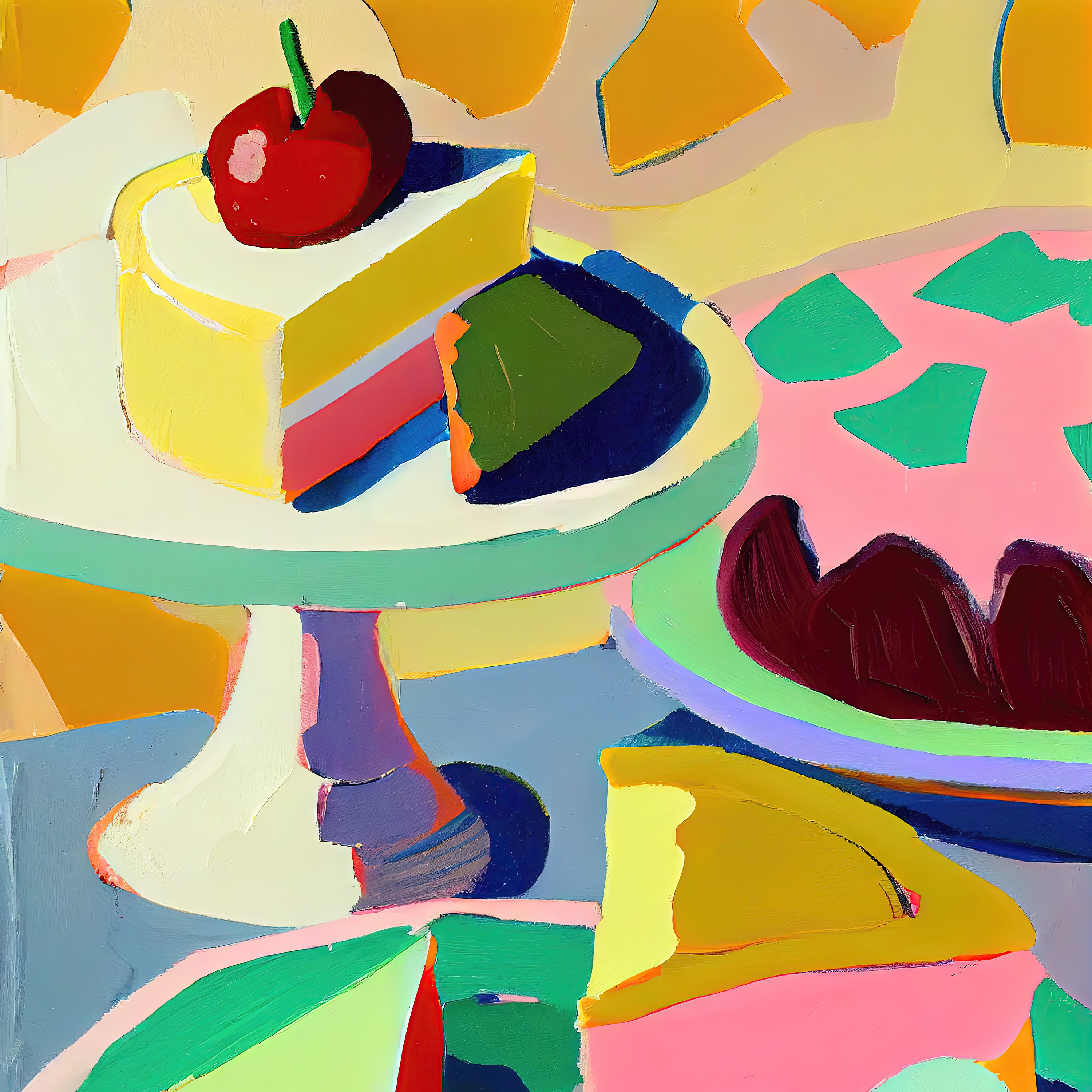 Instant Download Cake Art Print, Dessert Poster, Food Art Print