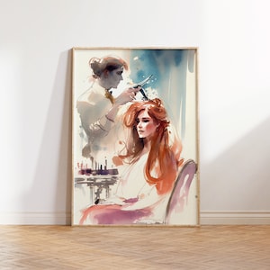 Watercolor Hair Salon Print - Digital Download