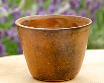 Bronze ceramic planter. Stoneware pot for indoor and outdoor plants. Handmade planter for outdoor plants.