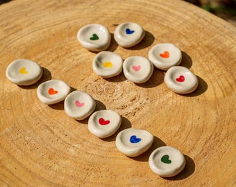 Worry Stone Coeur en céramique différents coloris. Galet anti-stress TDAH. Pierre de détente en céramique. Pierre de pouce pour se détendre.