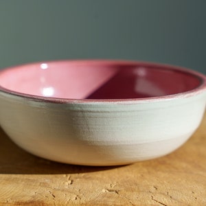 Blue and white ceramic bowl. Blue bowl made from handcrafted pottery.