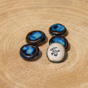 Worry Stones Ceramic Pocket Cuddler. Inspirational Stress Relief Pebble. Ceramic Relaxation Stone.