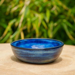 Blue stoneware ceramic bowl. Sky blue stoneware ceramic pot. Stoneware pottery bowl. Handmade blue bowl.