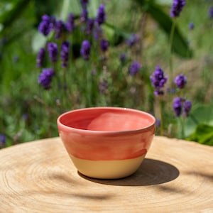 Pink stoneware ceramic bowl. Mother&#39;s Day pink stoneware bowl. Stoneware pottery bowl. Handmade breakfast bowl.