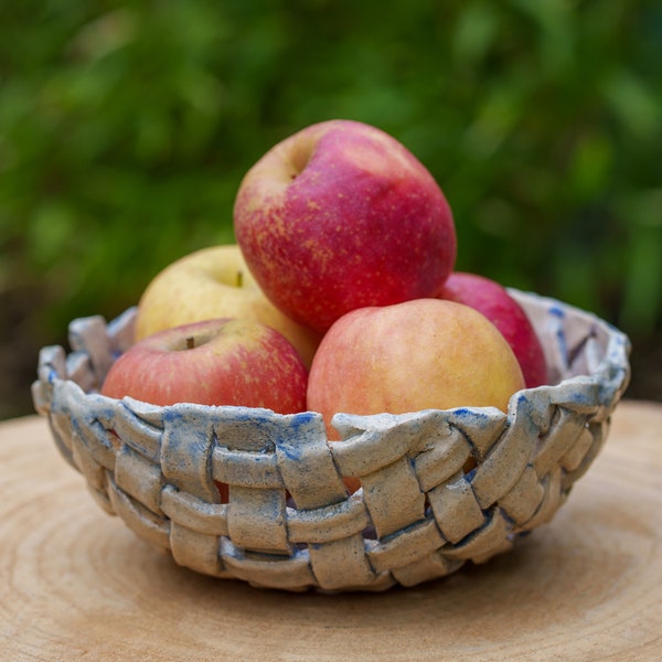 Coupe à fruit céramique Bleu délavé