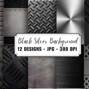 Silver Metal Digital Paper Brushed Metallics Brass Digital Paper Metallic Textures Backgrounds Patterns - INSTANT DOWNLOAD