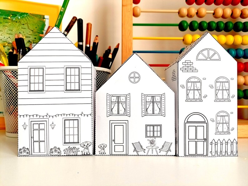 Printable Paper House Craft for Kids – DIY Colouring Role Play Activity ...