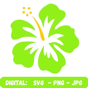 Hibiscus Flower Clipart: Tropical Hawaiian SVG PNG JPG (Digital Download)