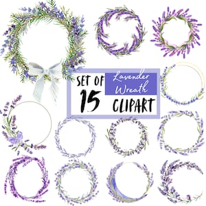 Lavender Wreath PNG, Blue purple wreath,  Business card png, Wedding invitation png, Print designs, Transparent Background, Instant Download
