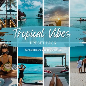 LIGHTROOM PRESET PACK | Tropical Beach Holiday Summer Preset Pack Photo Filters for Instagram