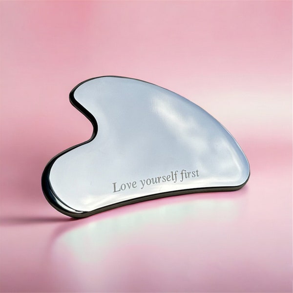 Personalised Gua Sha Stainless Steel Massage Tool Face Sculpting Tool Facial massage Customised Gua Sha Bride Gift Anti-aging Gift for her