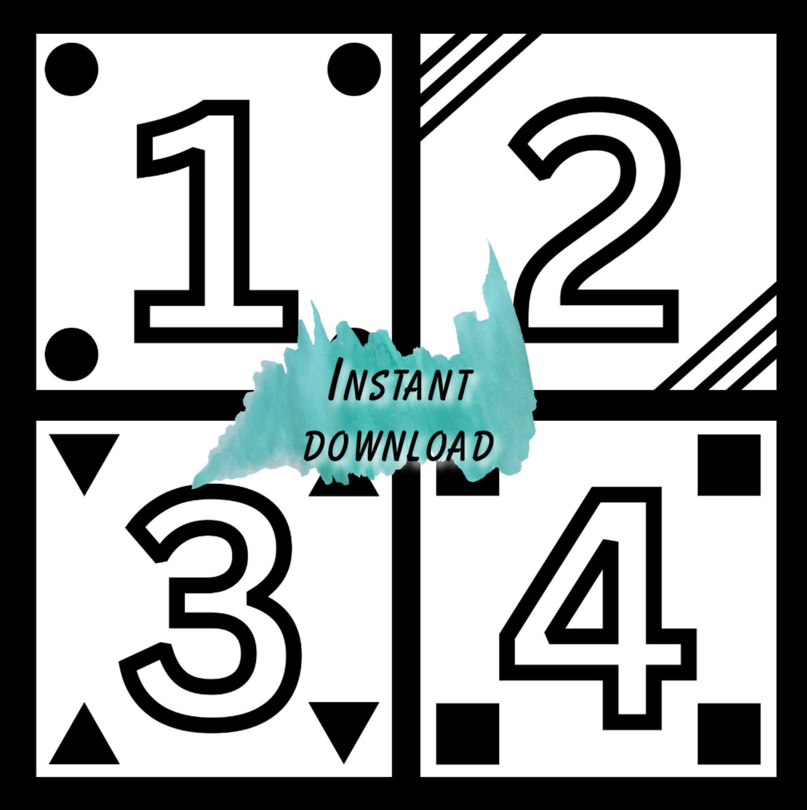Newborn Black &amp; White Flash Cards Instant Download Baby - Etsy