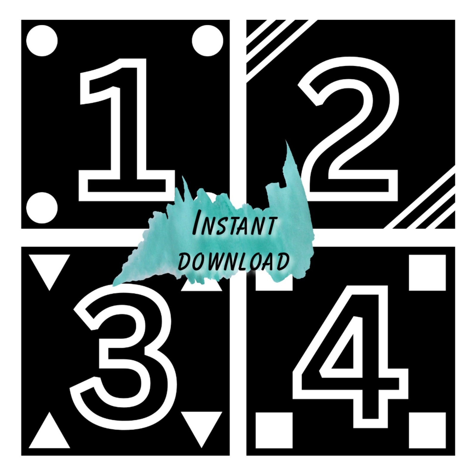 Newborn Black &amp; White Flash Cards Instant Download Baby - Etsy