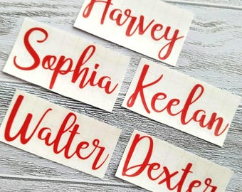 Christmas font Iron On name transfer, xmas font iron on name patch, HTV iron on for fabric, ideal for stockings, santa sacks and gift bags